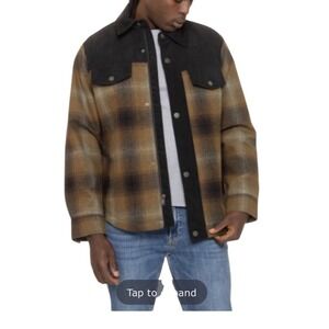 Pendleton Timerline Plaid Wool Blend Shirt Jacket Brown Black Insulated  Large
